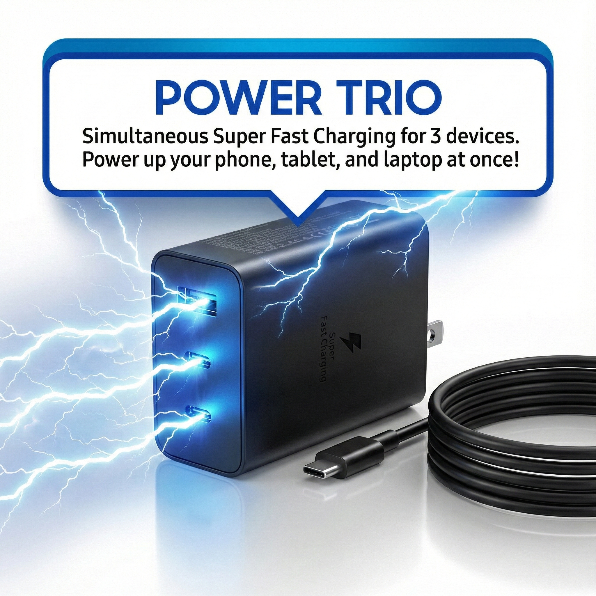 65W TRIO Fast Travel Charger