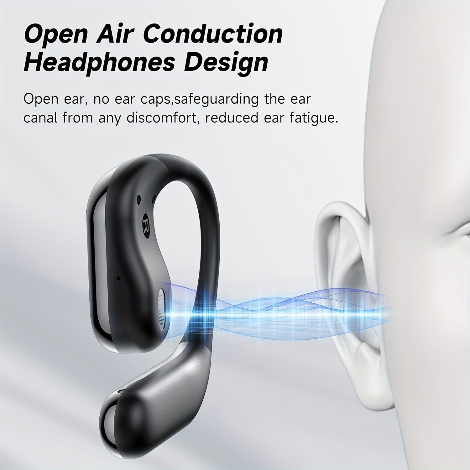 Open-Ear Bluetooth 5.4 Earbuds, 50H Playtime, IPX5 Waterproof