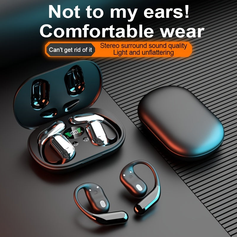 Open-Ear Bluetooth 5.4 Earbuds, 50H Playtime, IPX5 Waterproof