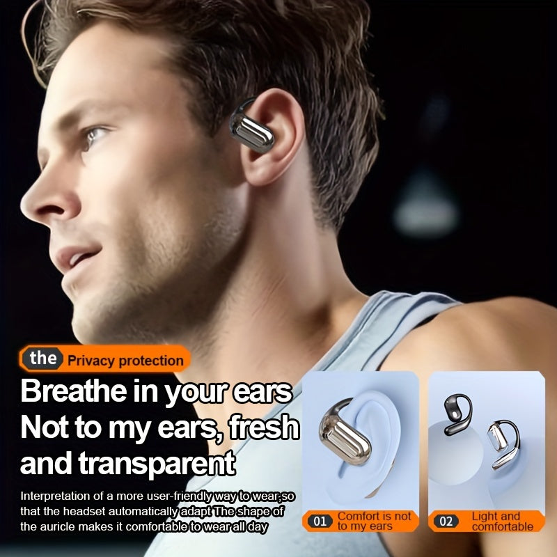 Open-Ear Bluetooth 5.4 Earbuds, 50H Playtime, IPX5 Waterproof