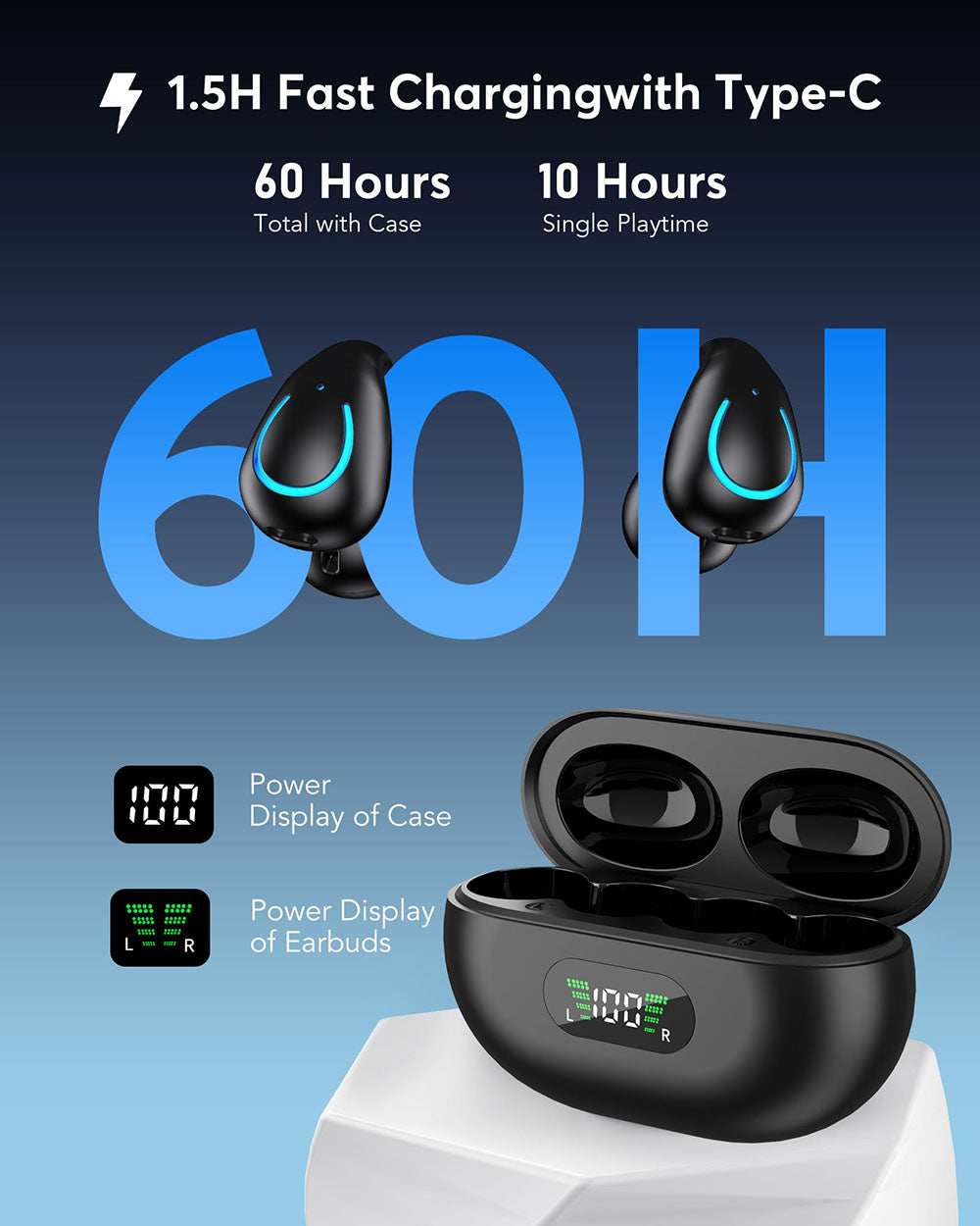 AI Translation Earbuds, Real-Time 133+ Languages, Wireless Bluetooth