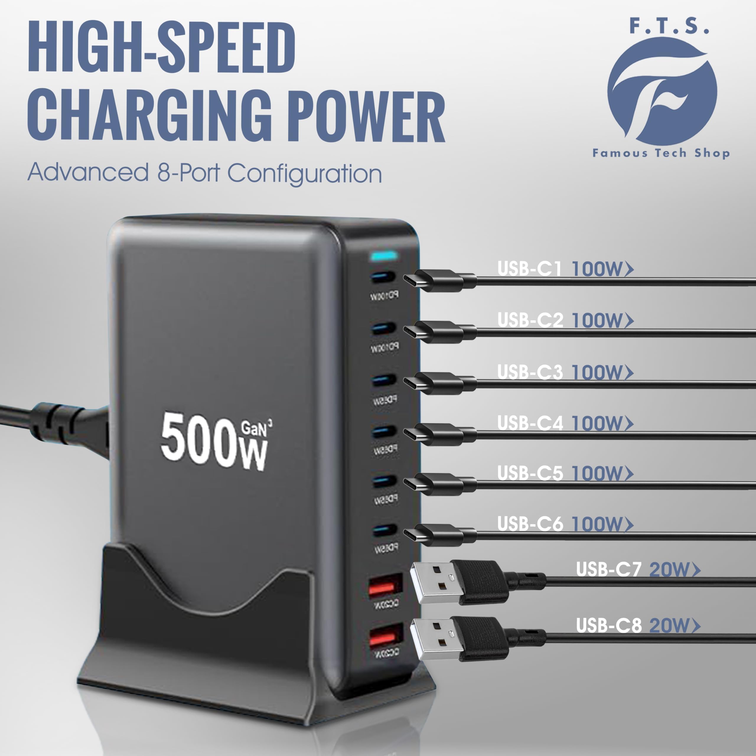 500W GaN Universal Charging Hub