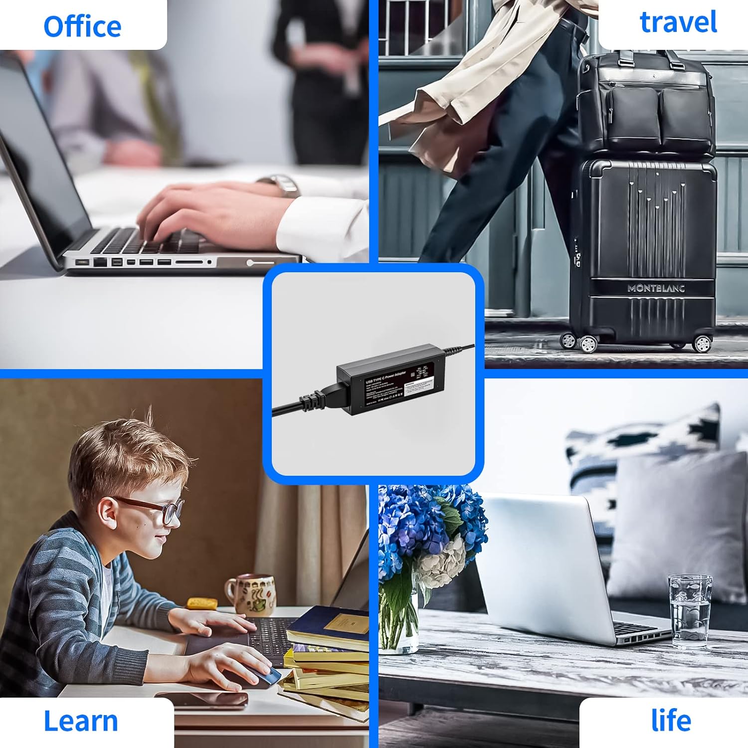 Famous Tech Shop 45W USB-C Laptop Charger for Lenovo, Dell, HP & MacBook