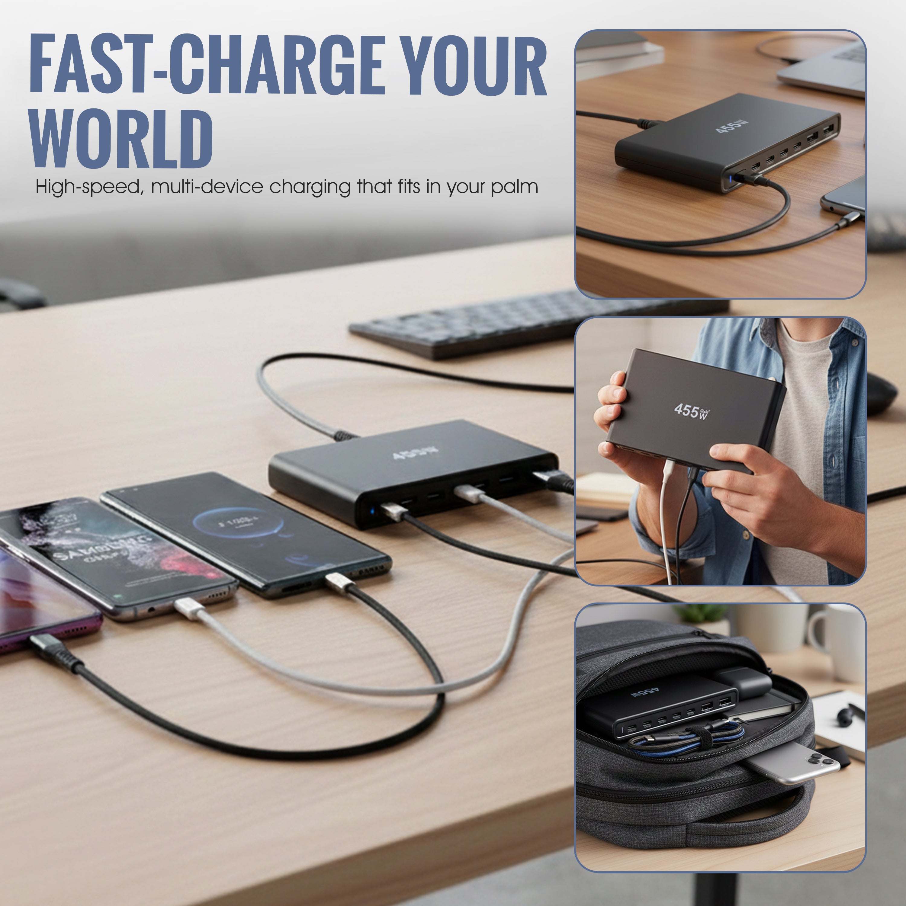 455W GaN High-speed Charging Hub