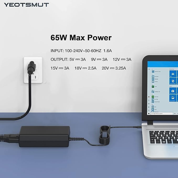 65W/45W USB-C Laptop Charger with Cable