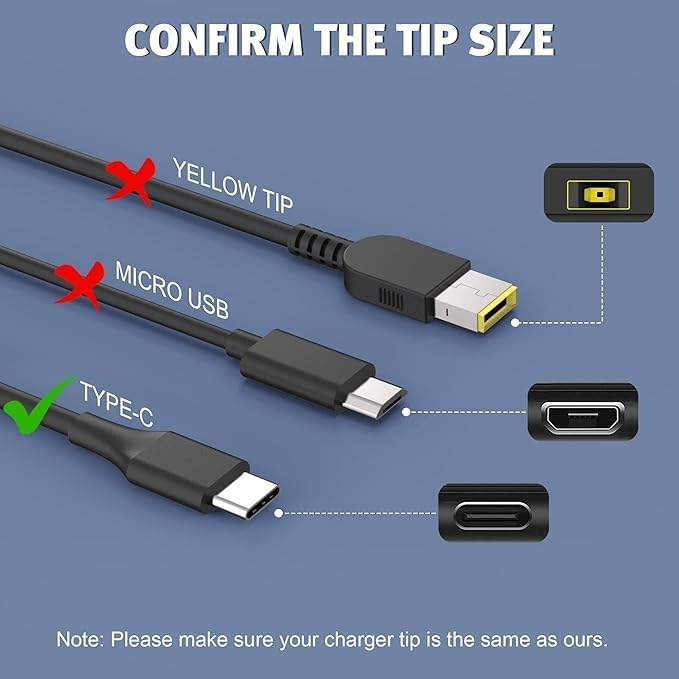 65W/45W USB-C Laptop Charger with Cable