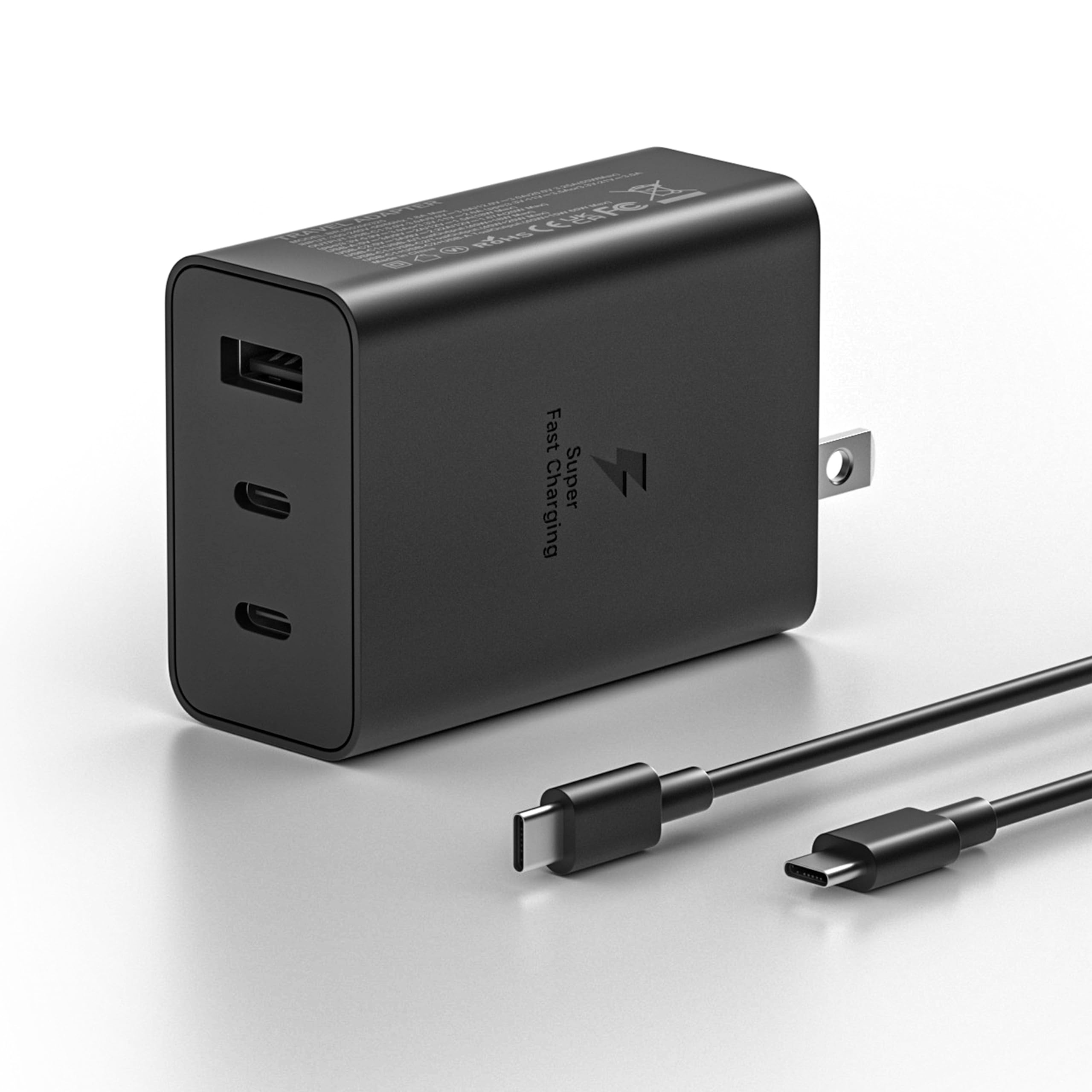 65W GaN USB-C 3-Port Fast Charger