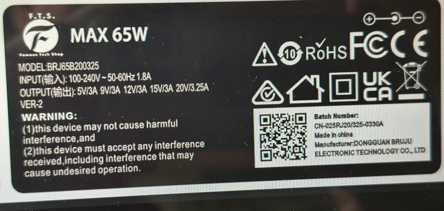 65W/45W USB-C Laptop Charger with Cable