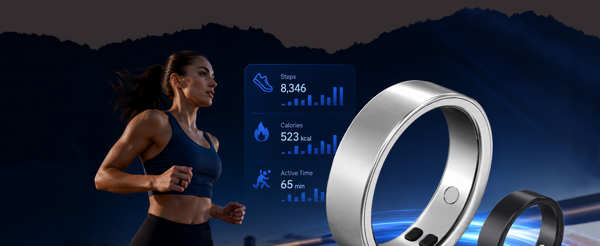 Smart Fitness Ring, Bluetooth Activity Tracker with Sleep Monitoring