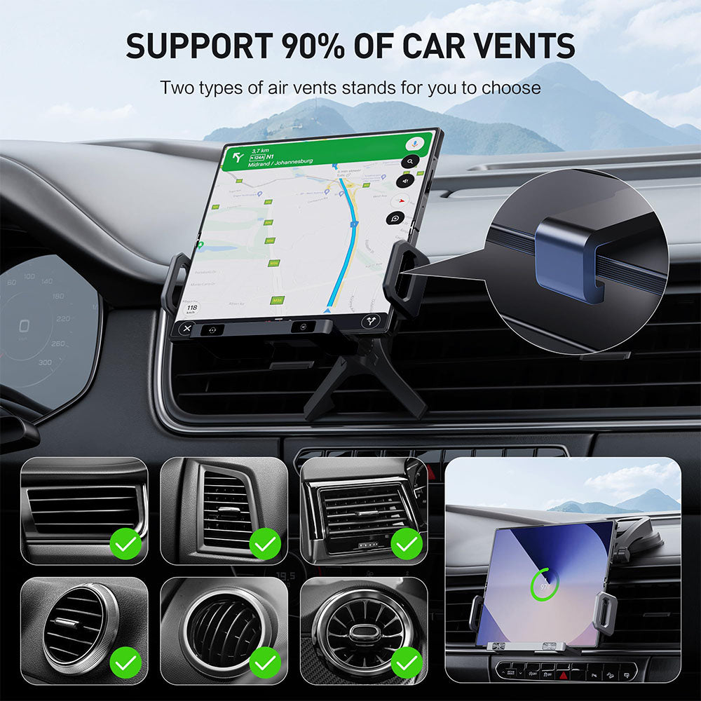 15W Auto-Rotating Wireless Car Phone Mount | Fast Charging