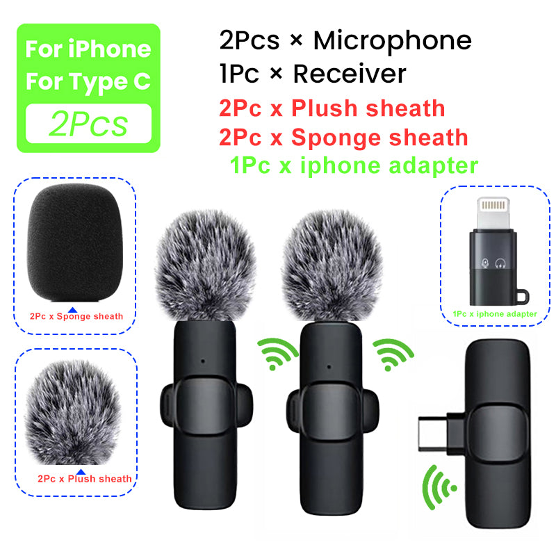 Wireless Microphone Lavalier for iPhone - Content creation