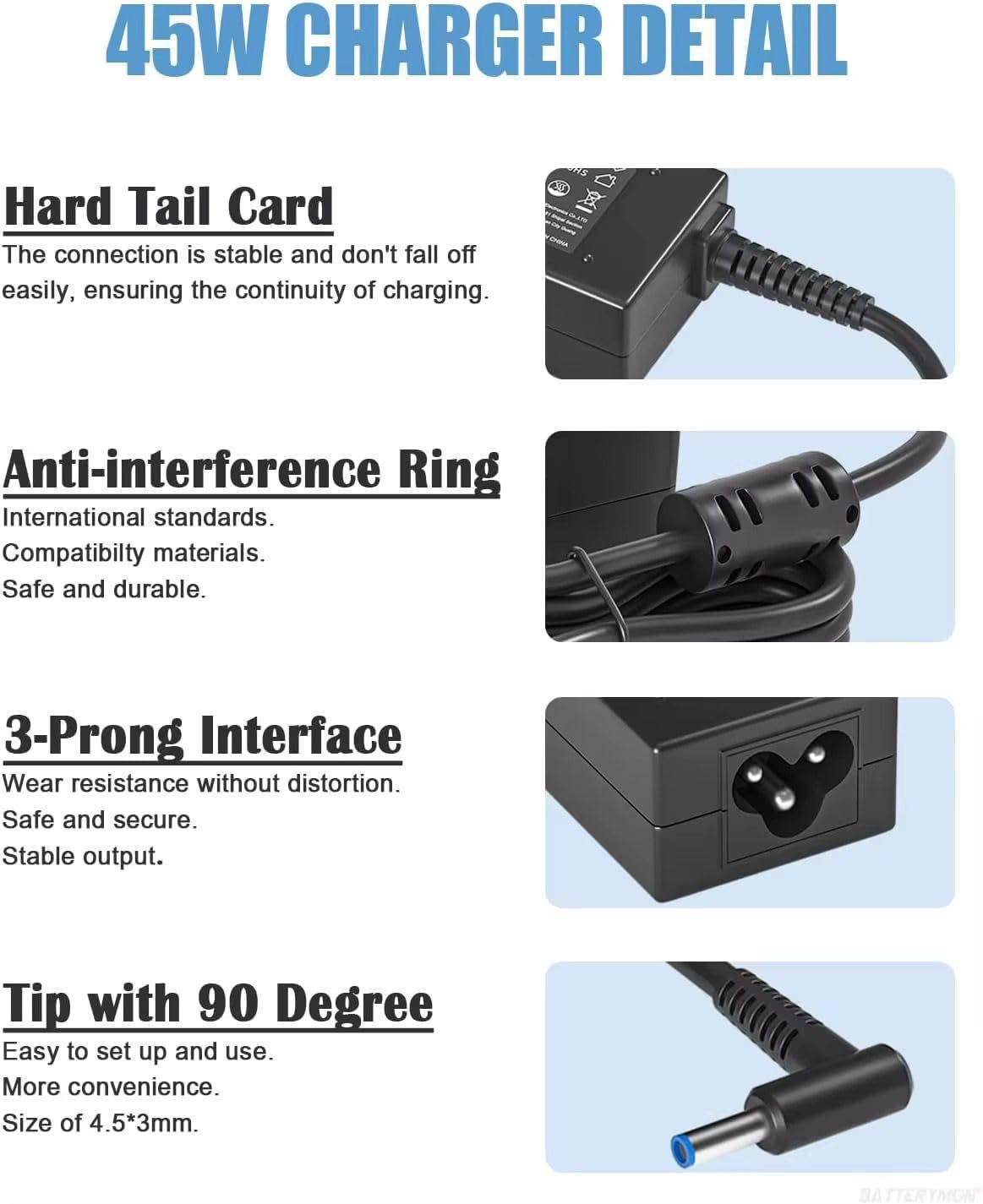 45W HP Blue Tip Laptop Charger