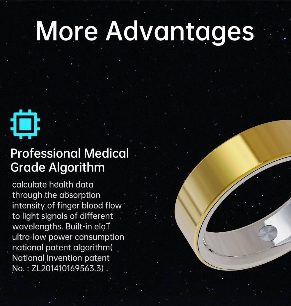 Fitness Ring Tracker Heart Rate Sleep Monitor Bluetooth Activity