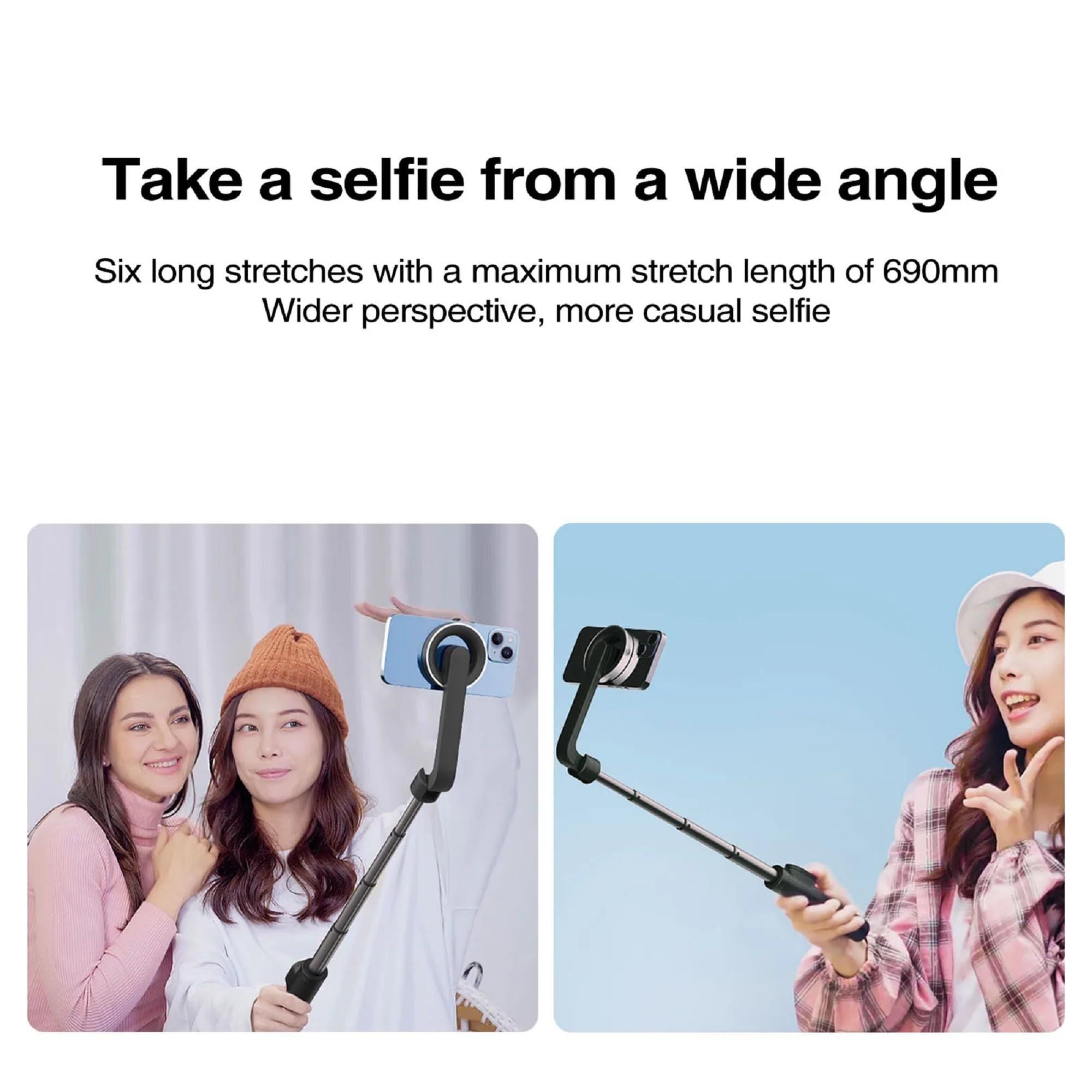 Magnetic Selfie Stick Tripod with Wireless Remote