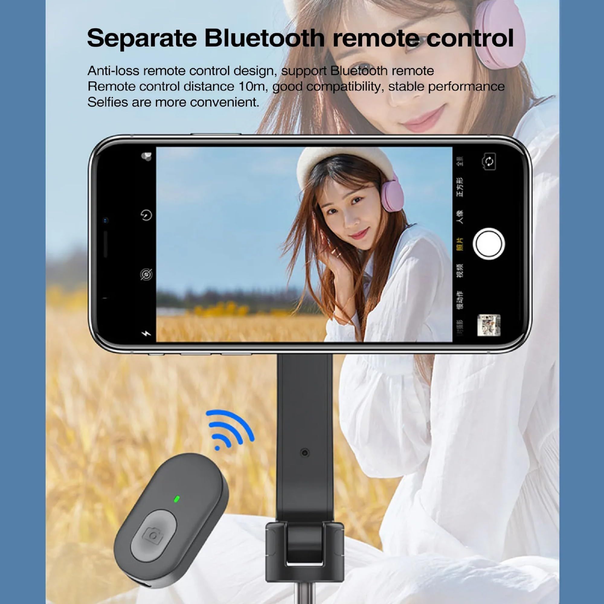 Magnetic Selfie Stick Tripod with Wireless Remote