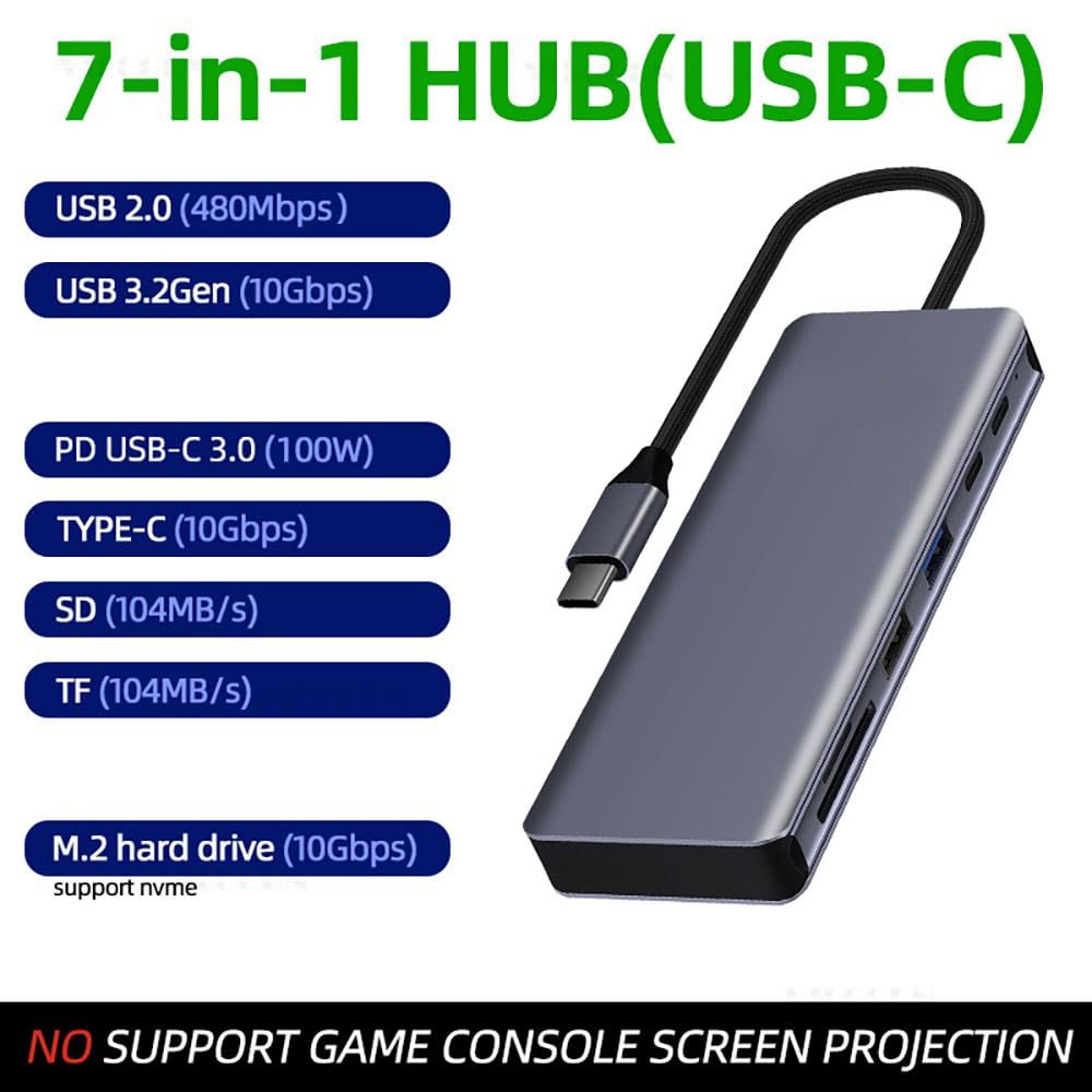 7-in-1 USB-C Hub with NVMe SSD Enclosure
